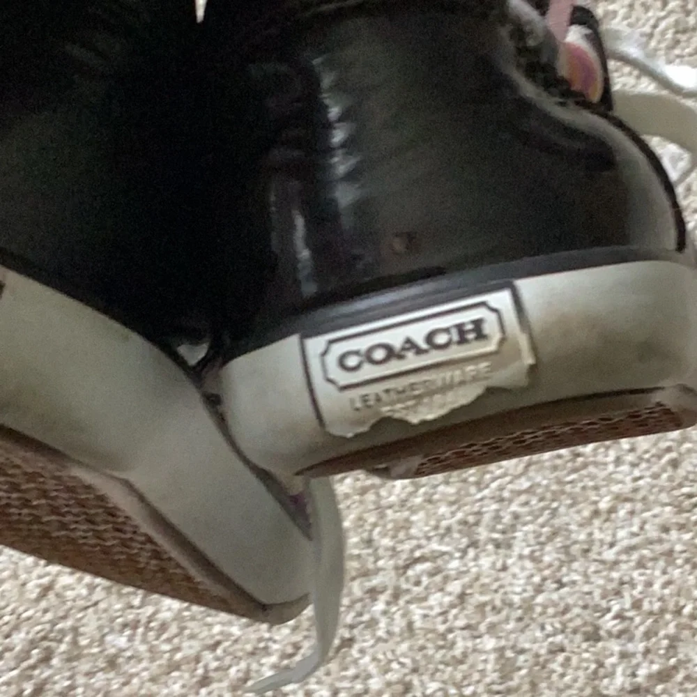 Coach Low-Top Canvas Sneakers in Purple, Orange & White - Picture 6 of 8